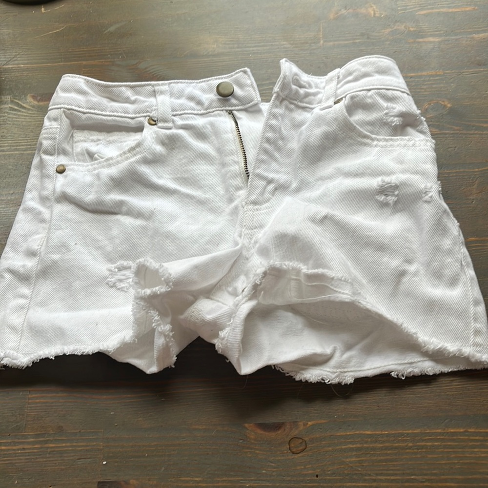 GB Girls White Jean Shorts
